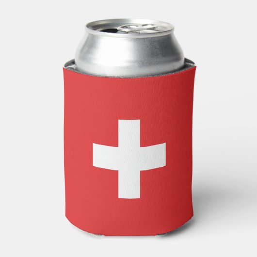 Flag of Switzerland – Schweiz – Suisse – Svizzera Blikjeskoeler (Blikje Voorkant)