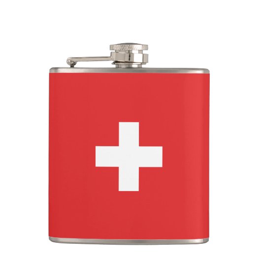 Flag of Switzerland – Schweiz – Suisse – Svizzera Heupfles (Voorkant)