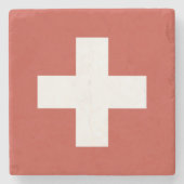 Flag of Switzerland – Schweiz – Suisse – Svizzera Stenen Onderzetter (Voorkant)