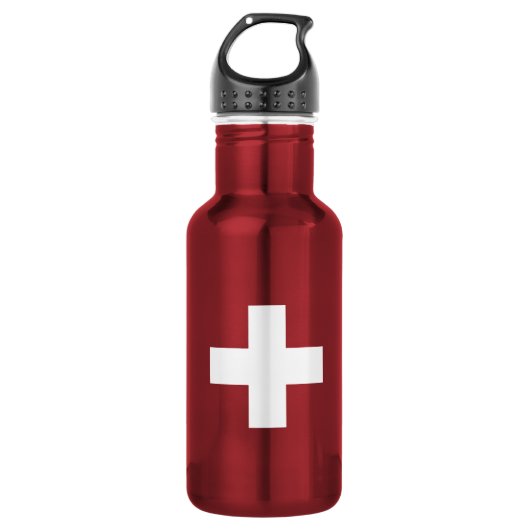 Flag of Switzerland – Schweiz – Suisse – Svizzera Waterfles (Voorkant)