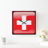 Flag of Switzerland Vierkante Klok (Huis)