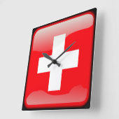 Flag of Switzerland Vierkante Klok (Hoek)