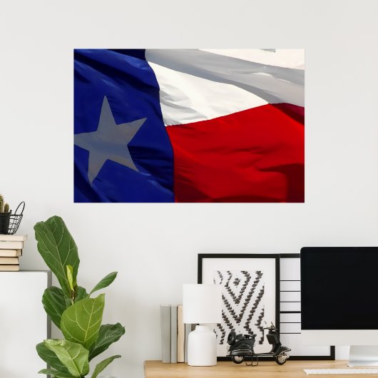 Flag of Texas Pop Art Poster (Thuiskantoor)