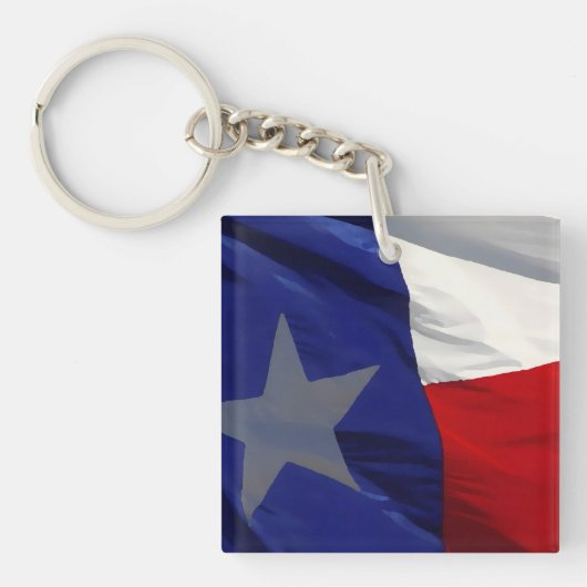 Flag of Texas Pop Art Sleutelhanger (voorkant)