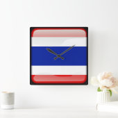 Flag of Thailand Vierkante Klok (Huis)