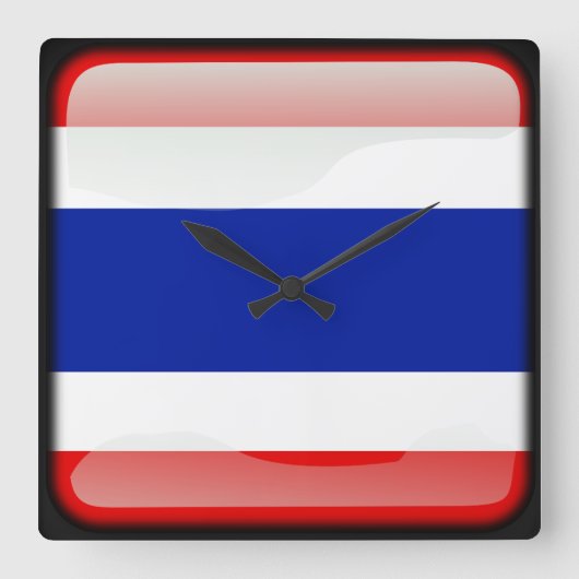 Flag of Thailand Vierkante Klok (Voorkant)