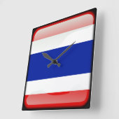 Flag of Thailand Vierkante Klok (Hoek)