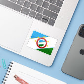 Flag of the Bomet County, Republic of Kenya Sticker (Laptop met iPhone)