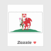 Flag of the city of Cardiff, Wales Sticker (Vel)