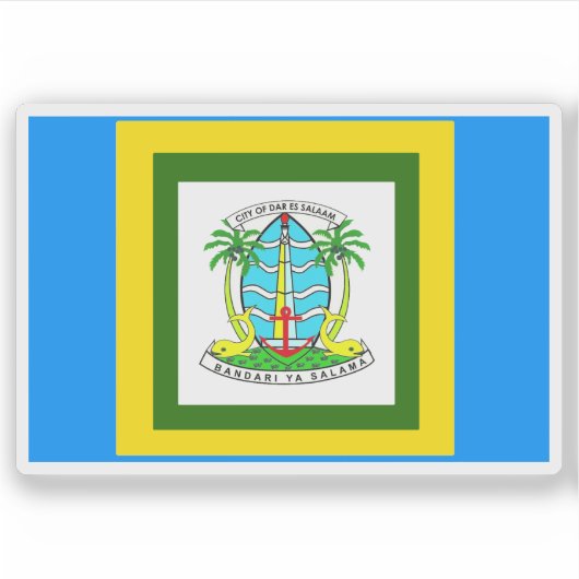 Flag of the city of Dar es Salaam, Tanzania Sticker (Voorkant)