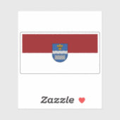 Flag of the city of Daugavpils, Latvia Sticker (Vel)