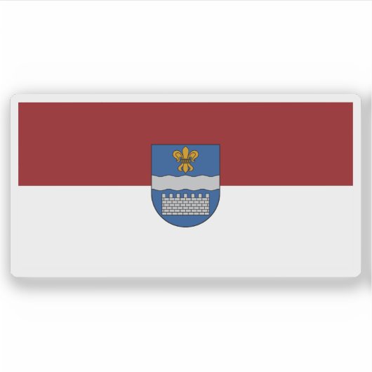 Flag of the city of Daugavpils, Latvia Sticker (Voorkant)