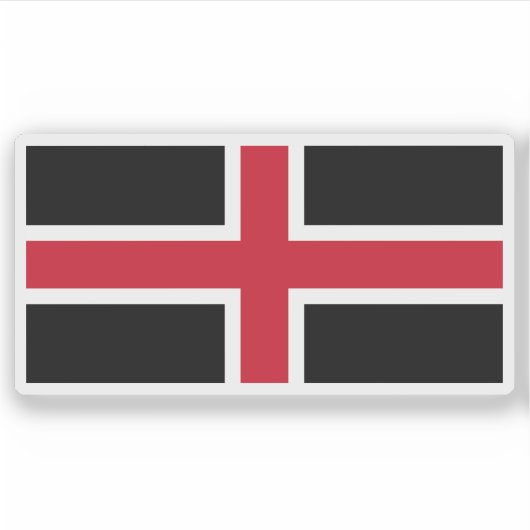 Flag of the city of Durham, England Sticker (Voorkant)