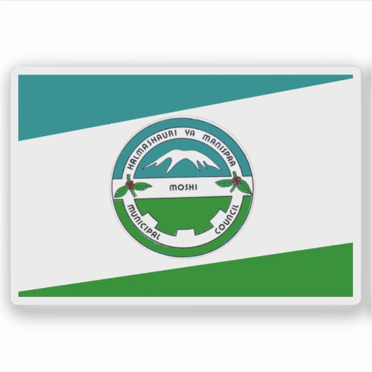 Flag of the city of Moshi, Tanzania Sticker (Voorkant)