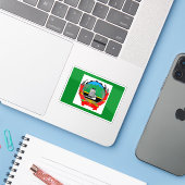 Flag of the city of Nampula, Mozambique Sticker (Laptop met iPhone)