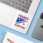 Flag of the Franco Albertain Sticker (Laptop met iPhone)