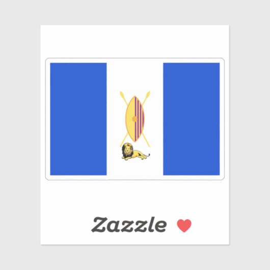 Flag of the Kingdom of Buganda, Uganda Sticker (Vel)