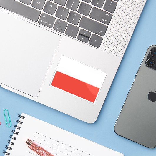 Flag of the Merina Kingdom (1810–1885), Madagascar Sticker (Laptop met iPhone)