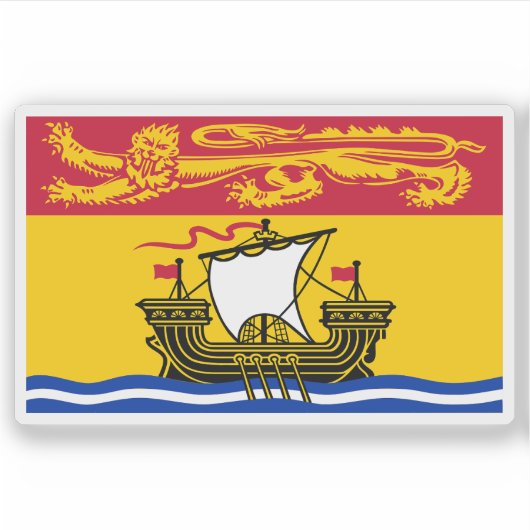 Flag of the New Brunswick province, Canada Sticker (Voorkant)