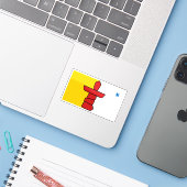 Flag of the Nunavut province, Canada Sticker (Laptop met iPhone)