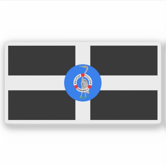 Flag of the village of Malpas, Cornwall, England Sticker (Voorkant)