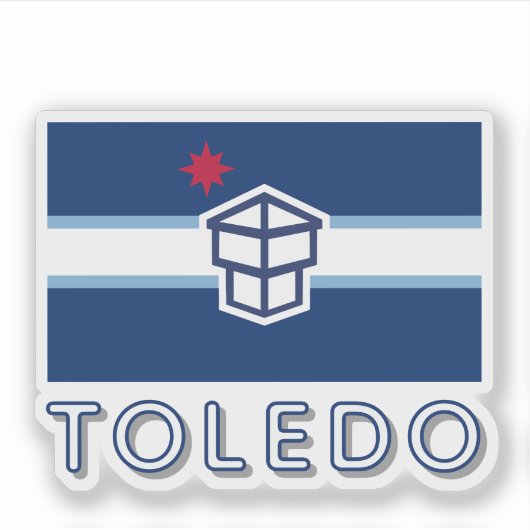 Flag of Toledo, Ohio Sticker (Voorkant)