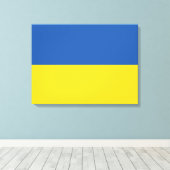 Flag of Ukraine Button Canvas Afdruk (Insitu (Houten vloer))