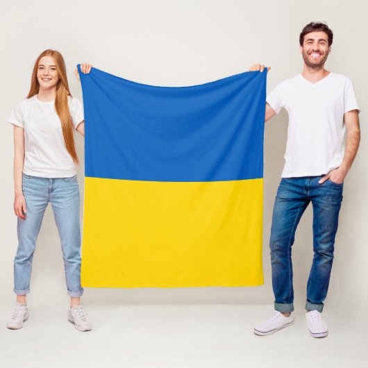 Flag of Ukraine Fleece Deken (In situ)