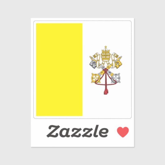 Flag of Vatican city custom-cut  Sticker (Vel)