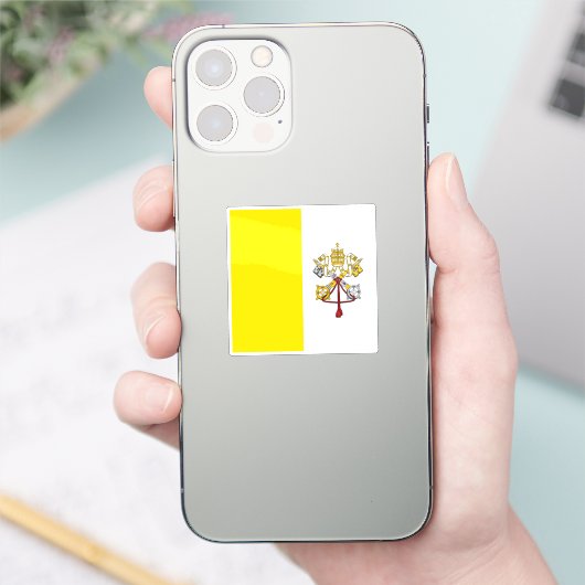Flag of Vatican city custom-cut  Sticker (Telefoon)