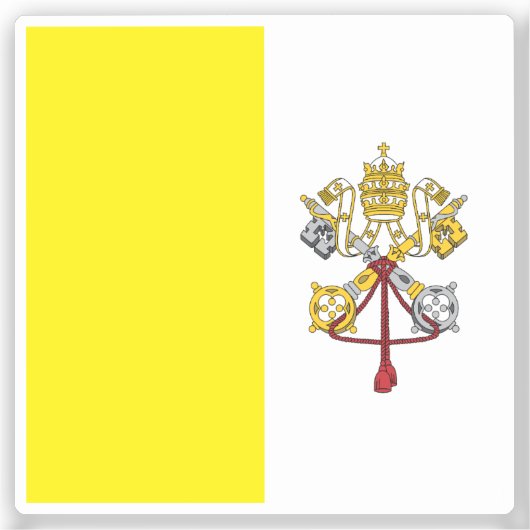 Flag of Vatican city custom-cut  Sticker (Voorkant)