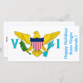 Flag of Virgin Islands, Happy Holidays from U.S.A. Feestdagenkaart