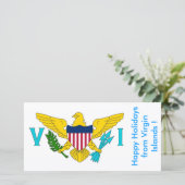 Flag of Virgin Islands, Happy Holidays from U.S.A. Feestdagenkaart