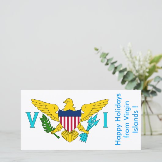 Flag of Virgin Islands, Happy Holidays from U.S.A. Feestdagenkaart (Staand voorkant)