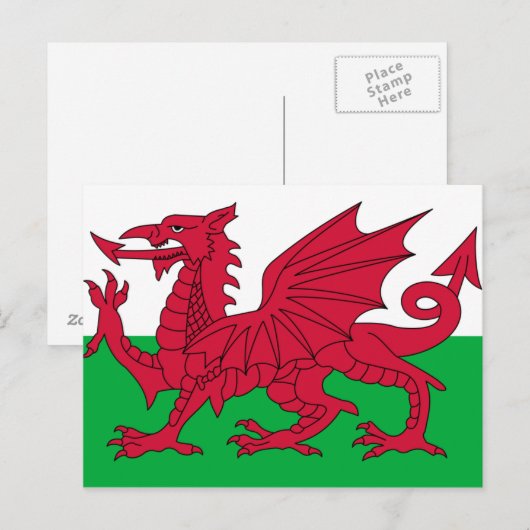 Flag of Wales Briefkaart (Voorkant / Achterkant)