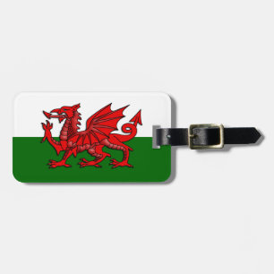 Flag of Wales - Welsh Red Dragon Luggage ID Label Bagagelabel