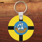 Flag of Wellington City, New Zealand Sleutelhanger (Achterkant)