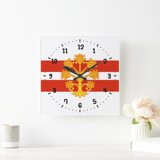 Flag of Westmorland Square Wall Clock Vierkante Klok (Huis)