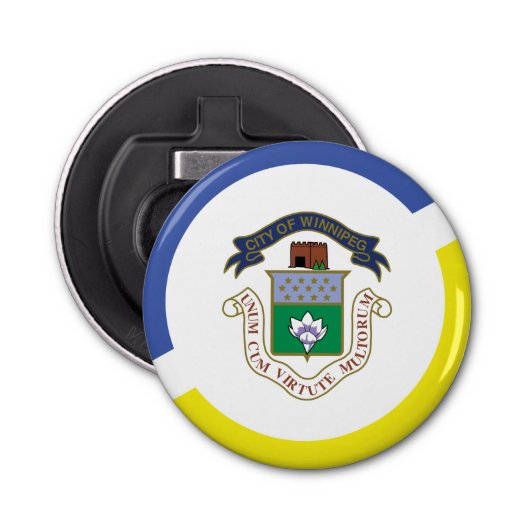 Flag of Winnipeg, Manitoba Bottle Opener (Voorkant)