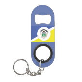 Flag of Winnipeg, Manitoba Keychain Bottle Opener Mini Flessenopener (Voorkant)