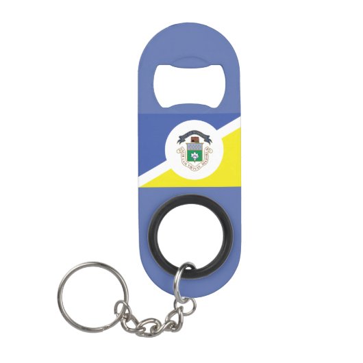 Flag of Winnipeg, Manitoba Keychain Bottle Opener Mini Flessenopener (Voorkant)