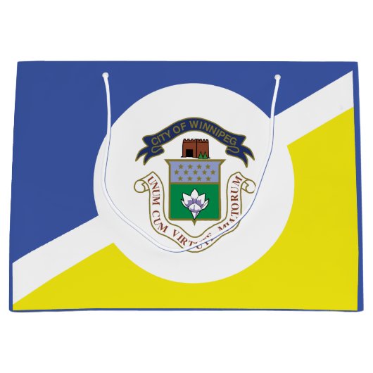 Flag of Winnipeg, Manitoba Large Gift Bag Groot Cadeauzakje (Voorkant)