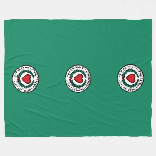 Flag of Worcester, Massachusetts Fleece Blanket (Voorkant (Horizontaal))
