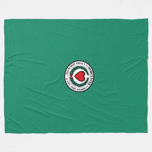 Flag of Worcester, Massachusetts Fleece Blanket (Voorkant (Horizontaal))