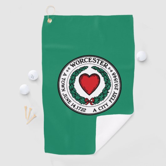 Flag of Worcester, Massachusetts Golfhanddoek (Insitu)