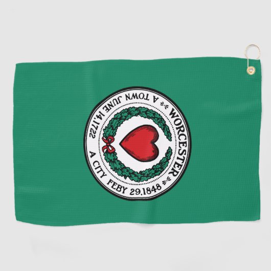 Flag of Worcester, Massachusetts  Golfhanddoek (Horizontaal)