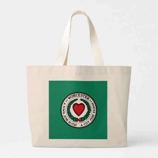 Flag of Worcester, Massachusetts  Grote Tote Bag (Achterkant)