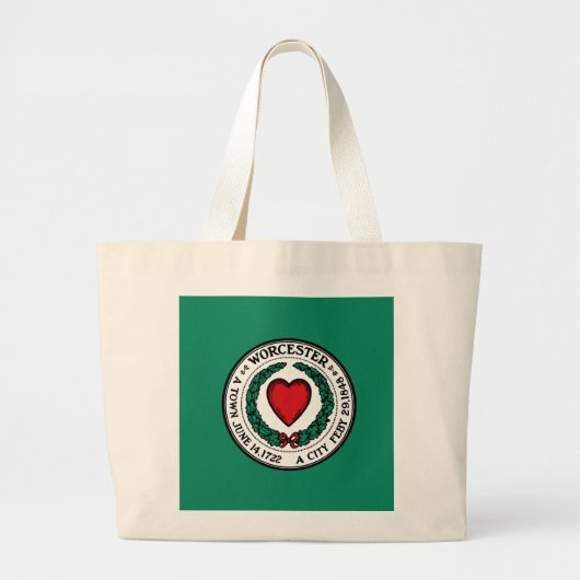 Flag of Worcester, Massachusetts  Grote Tote Bag (Voorkant)
