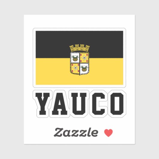 Flag of Yauco, Puerto Rico Sticker (Vel)