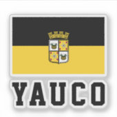 Flag of Yauco, Puerto Rico Sticker (Voorkant)